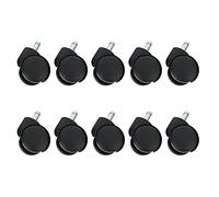 Nicfaky Rotelle per sedia da ufficio, 50 mm, 10 pezzi, colore: nero
