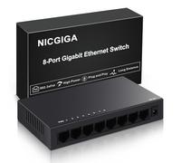 NICGIGA 8 Port Gigabit Ethernet Switch Unmanaged, Network Ethernet Splitter, Desktop or Wall Mount, Fanless, Plug And Play,Metal casing, Mini Body.