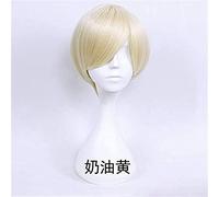 NICHANGHUA Hsiu 3 0 cm Parrucca Corta Bianca Bianca Viola Blu Rosso Giallo in Fibra ad Alta Temperatura Parrucche Sintetiche Costume Party Parrucca 20 Colori 11,8 Riso Bianco