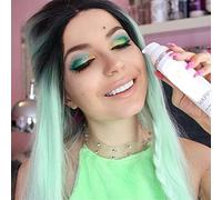 NICHANGHUA Parrucca Anteriore in Pizzo Sintetico Verde Menta Ombre con Radici Scure Parrucche Lunghe diritte Colorate Parrucche Cosplay for Feste in Fibra Resistente al Calore for Le Donne