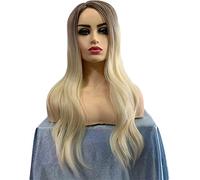 NICHANGHUA Parrucca bionda Dritta Parrucche Sintetiche Lunghe setose con Frangia di Capelli Parrucca Naturale a Macchina Completa for Parrucche for Feste Cosplay 24 Pollici