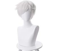 NICHANGHUA Parrucca Cosplay Corta Bianca Argentata Parrucca Cosplay Anime Yakusoku No Neverland for con Cappuccio for Parrucca Gratuito ()