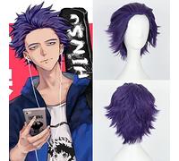 NICHANGHUA Parrucca Cosplay Parrucche da Custodia a Onde Naturali Viola Scuro for Capelli Resistenti al Calore di Halloween