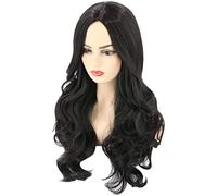 NICHANGHUA Parrucche da 24 Pollici for Donne Come Capelli Umani Long Ombre Parrucca Nera for la Festa Cosplay e Uso Quotidiano (Colore : Black)