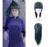 NICHANGHUA Parrucche da Cosplay di Malisa Jujutsu Lunga Parrucca Dritta con frantumi for i Capelli Resistenti al Calore di Halloween