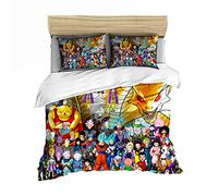 Nichhiyo Dragon Ball Set di biancheria da letto, copripiumino e federa, in microfibra, stampa digitale 3D, 3 pezzi (copripiumino + federa) (10,Double 200 x 200 cm)