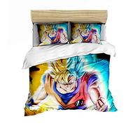 Nichhiyo Dragon Ball Set di biancheria da letto, copripiumino e federa, in microfibra, stampa digitale 3D, 3 pezzi (copripiumino + federa) (6,Double 200 x 200 cm)