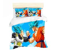 Nichhiyo Dragon Ball Set di biancheria da letto, copripiumino e federa, in microfibra, stampa digitale 3D, 3 pezzi (copripiumino + federa) (2,Single 135 x 200 cm)