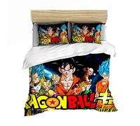 Nichhiyo Dragon Ball Set di biancheria da letto, copripiumino e federa, in microfibra, stampa digitale 3D, 3 pezzi (copripiumino + federa) (7,5 x 200 cm)