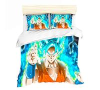 Nichhiyo Dragon Ball Set di biancheria da letto, copripiumino e federa, in microfibra, stampa digitale 3D, 3 pezzi (copripiumino + federa) (4,Double 200 x 200 cm)