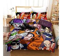 NICHIYO Dragon Ball Set di biancheria da letto, copripiumino e federa, in microfibra, stampa digitale 3D, set da 3 pezzi (01,135 x 200 cm) (5,King 220 x 240 cm)