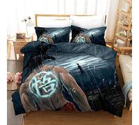 NICHIYO Dragon Ball Set di biancheria da letto, copripiumino e federa, in microfibra, stampa digitale 3D, set da 3 pezzi (01,135 x 200 cm) (16,singolo 135 x 200 cm)
