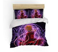 NICHIYO Fullmetal Alchemist - Set di biancheria da letto composto da copripiumino e federa, in microfibra, stampa digitale 3D (8,140 x 210 cm)