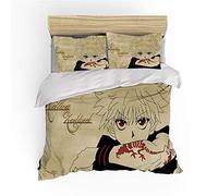 NICHIYO Hunter×Hunter, set di biancheria da letto con copripiumino e federa, in microfibra, stampa digitale 3D, set di biancheria da letto (copripiumino + federe) (5, 135 x 200 cm)