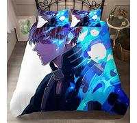 NICHIYO My Hero Academia Set di biancheria da letto - copripiumino e federa, microfibra, stampa digitale 3D (copripiumino + federe) (11, letto singolo 135 x 200 cm)