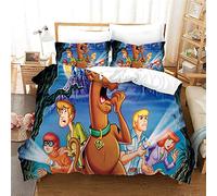 NICHIYO Scooby DOO Set di Biancheria da Letto - Copripiumino e Federe, Microfibra, Stampa Digitale 3D Set di Biancheria Tre Pezzi (Copripiumino + Federe) (19, Matrimoniale 200 * 200cm)