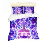NICHIYO, set di biancheria da letto Dragon Ball - copripiumino e federa, in microfibra, stampa digitale 3D, 3 pezzi (copripiumino + federe) (1,Double 200 x 200 cm)