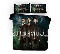 NICHIYO, set di biancheria da letto Supernatural Season, copripiumino e federa, in microfibra, stampa digitale 3D (copripiumino e federe) (5, 200 x 200 cm)