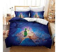 Nichiyo, set di biancheria da letto The Grinch, copripiumino e federa, in microfibra, stampa digitale 3D (copripiumino + federe) (2, Doubie 200 x 200 cm)