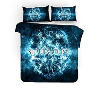 NICHIYO Supernatural Season, set di biancheria da letto composto da copripiumino e federa, in microfibra, stampa digitale 3D (copripiumino e federe) (4,Double 200 x 200 cm)