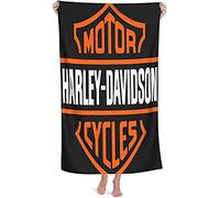 NICHIYOBI Harley Davidson - Telo mare con stampa digitale 3D, alla moda, morbido e resistente alla luce (490 cm x 180 cm)