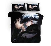 NICHIYOBI Jujutsu Kaisen - Set copripiumino e federa, in microfibra, stampa digitale 3D (2,Double 200 x 200 cm)