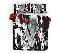 NICHIYOBI Jujutsu Kaisen - Set di biancheria da letto composto da copripiumino e federa, in microfibra, stampa digitale 3D, 3 pezzi (12, doppio 200 x 200 cm)