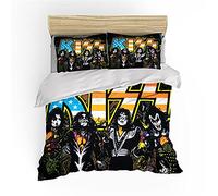 NICHIYOBI KISS Army - Set copripiumino e federa, in microfibra, stampa digitale 3D (8,Single 135 x 200 cm + 80 x 80 cm)