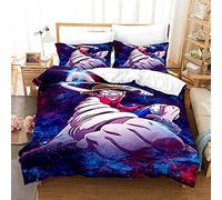 NICHIYOBI One Piece, set copripiumino e federa, in microfibra, con stampa digitale 3D, set da 3 pezzi (22, letto singolo 135 x 200 cm + 80 x 80 cm)