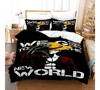 NICHIYOBI ONE Piece, set copripiumino e federa, in microfibra, con stampa digitale 3D, set da 3 pezzi (23, letto singolo 135 x 200 cm)