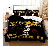 NICHIYOBI ONE Piece, set copripiumino e federa, in microfibra, con stampa digitale 3D, set da 3 pezzi (8, letto matrimoniale 200 x 200 cm)