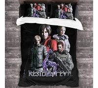 NICHIYOBI Resident Evil - Set copripiumino e federa, in microfibra, stampa digitale 3D, 3 pezzi (1 King 240 x 220 cm)