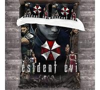 NICHIYOBI Resident Evil - Set copripiumino e federa, in microfibra, stampa digitale 3D (8,King 240 x 220 cm)