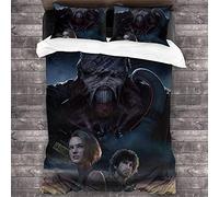 NICHIYOBI Resident Evil Set di biancheria da letto - copripiumino e federa, in microfibra, stampa digitale 3D, 3 pezzi (3,singolo 135 x 200 cm + 80 x 80 cm)