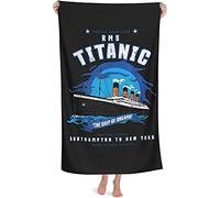 NICHIYOBI Titanic, telo da spiaggia con stampa digitale 3D, asciugamano da viaggio, morbido e resistente alla luce (3,150 x 200 cm)