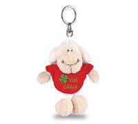 NICI 31556 - Portachiavi a Forma di Pecora Bianca con Maglietta Buona Fortuna, 10 cm, Colore: Rosso