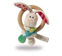 Nici 37433 - Giocattolo ad anello in legno con peluche Tilli e campanellino
