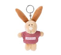 Nici 44632 - Portachiavi con Coniglietto con Maglietta Larissa, 10 cm, Colore: Beige