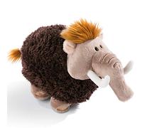 Nici 45307 - Peluche Mammut, 18 cm, in piedi con pietra e mammut, 18 cm, colore: marrone/grigio