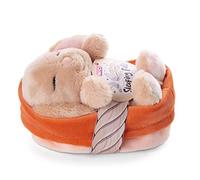 NICI- Coniglio Peluche Sleeping Pets Coniglietto Caramello in Cesto Pesca 12cm, Singolo, Colore Marrone, 12 cm, 48708