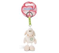 NICI Pecora Jolly Maeh 7cm Talismano Bianca Forma di Animale con Anello per cordini e Portachiavi, Ciondolo Portafortuna per Borsa con Messaggio, 49384