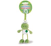 NICI Rana 7cm Talismano Verde Forma di Animale con Anello per cordini e Portachiavi, Ciondolo Portafortuna per Borsa con Messaggio, 49388