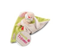 NICI 49753 - Asciugamano per bambini, 22 x 22 cm, con coniglietto di peluche, morbido panno per bambini e bambine, regalo per la nascita, con scritta ricamata Kuschelige Dreams