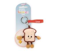 NICI 61804 Portachiavi a Forma di Toast, con Scritta Love, Compagno Fedele per Lo Zaino o la Borsa di Grandi e piccini, 7 cm, Marrone, Colore