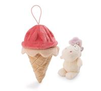 NICI 61914 Creamy Pink Peluche Morbido a Forma di Unicorno nel Gelato, con asola, tenero Pupazzo per Coccole e Giochi, per Adulti e Bambini, 10 cm, Multicolore, Colore