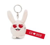 NICI 62052 - Portachiavi a forma di coniglio con cuore, 5 cm, colore: Bianco