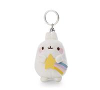 NICI 62212 Portachiavi in Peluche di Molang con Stella cadente, Compagno Fedele per Lo Zaino o la Borsa di Grandi e piccini, 8 cm, Bianco