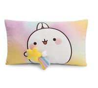 NICI-62223 Cuscino in Peluche con Motivo Molang, Morbido e Ideale per Le Coccole di Bambini e Adulti, per casa, Asilo o in Viaggio, 43 x 25 cm, Colore Bianco, 62223
