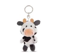 NICI 62245 Cowluna Portachiavi a forma di mucca, compagno fedele per lo zaino o la borsa di grandi e piccini, 10 cm, bianco