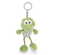 NICI 62262 Fridolin Frog Portachiavi a forma di ranocchio, compagno fedele in peluche per lo zaino o la borsa di grandi e piccini, 10 cm, verde